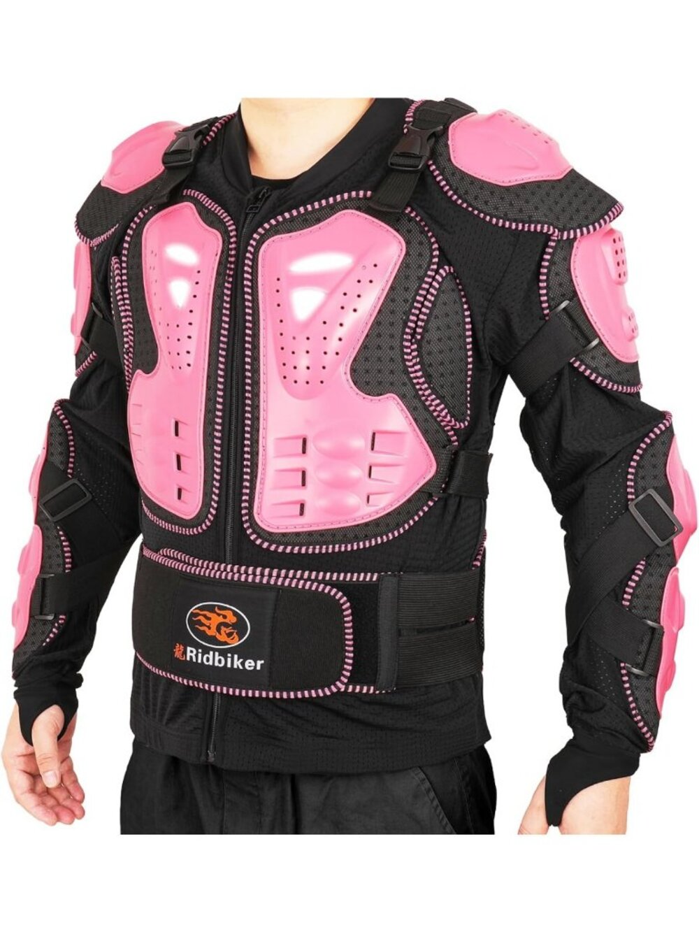 Pink Motorcycle Full Body Armor Jacket - Removable Racing Protector for